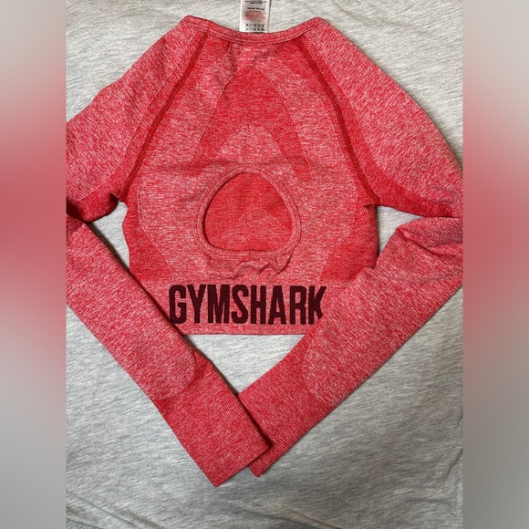 Gymshark Flex Sports Long Sleeve Crop Top - Red - Picture 3 of 6